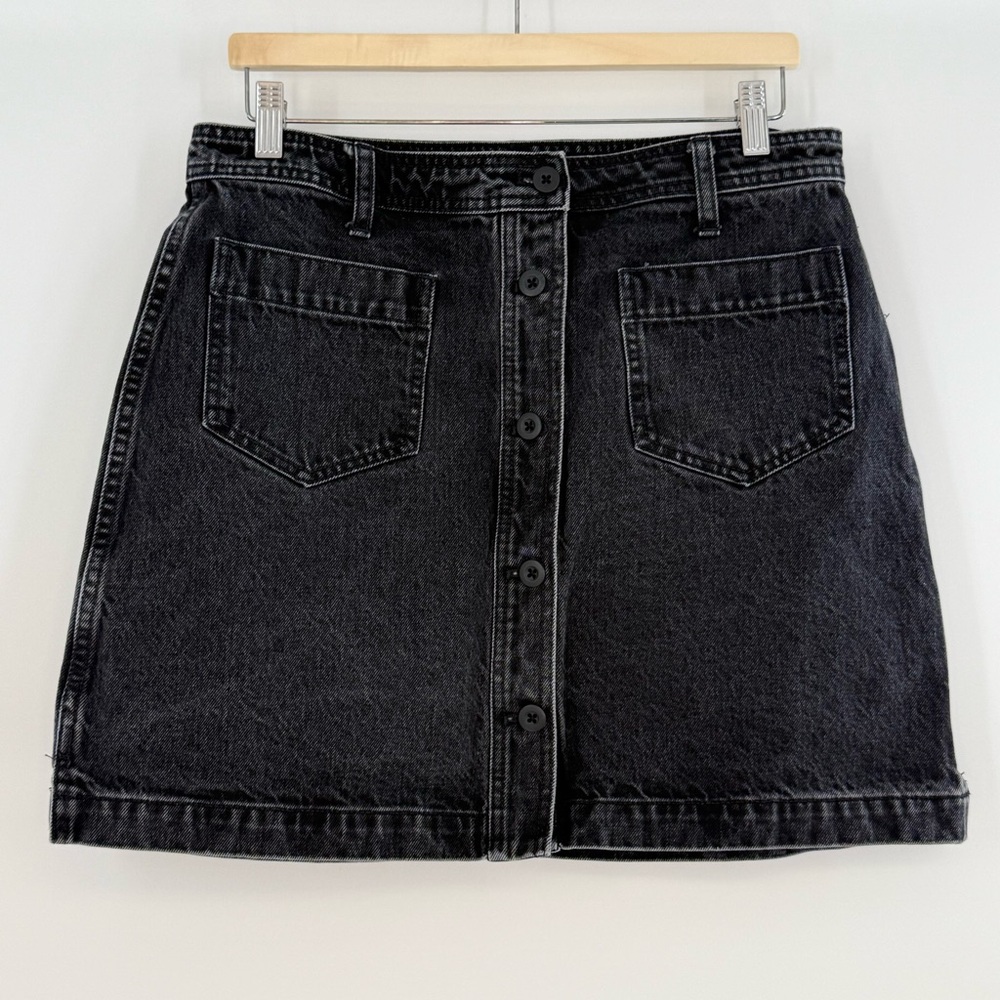 Madewell Denim High-Waist Button-Front Mini Skirt Gilmore Wash Size 30